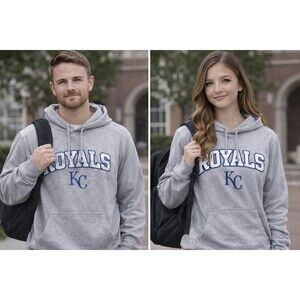 Unisex KC Royals Antigua Grey Hoodie sz L
